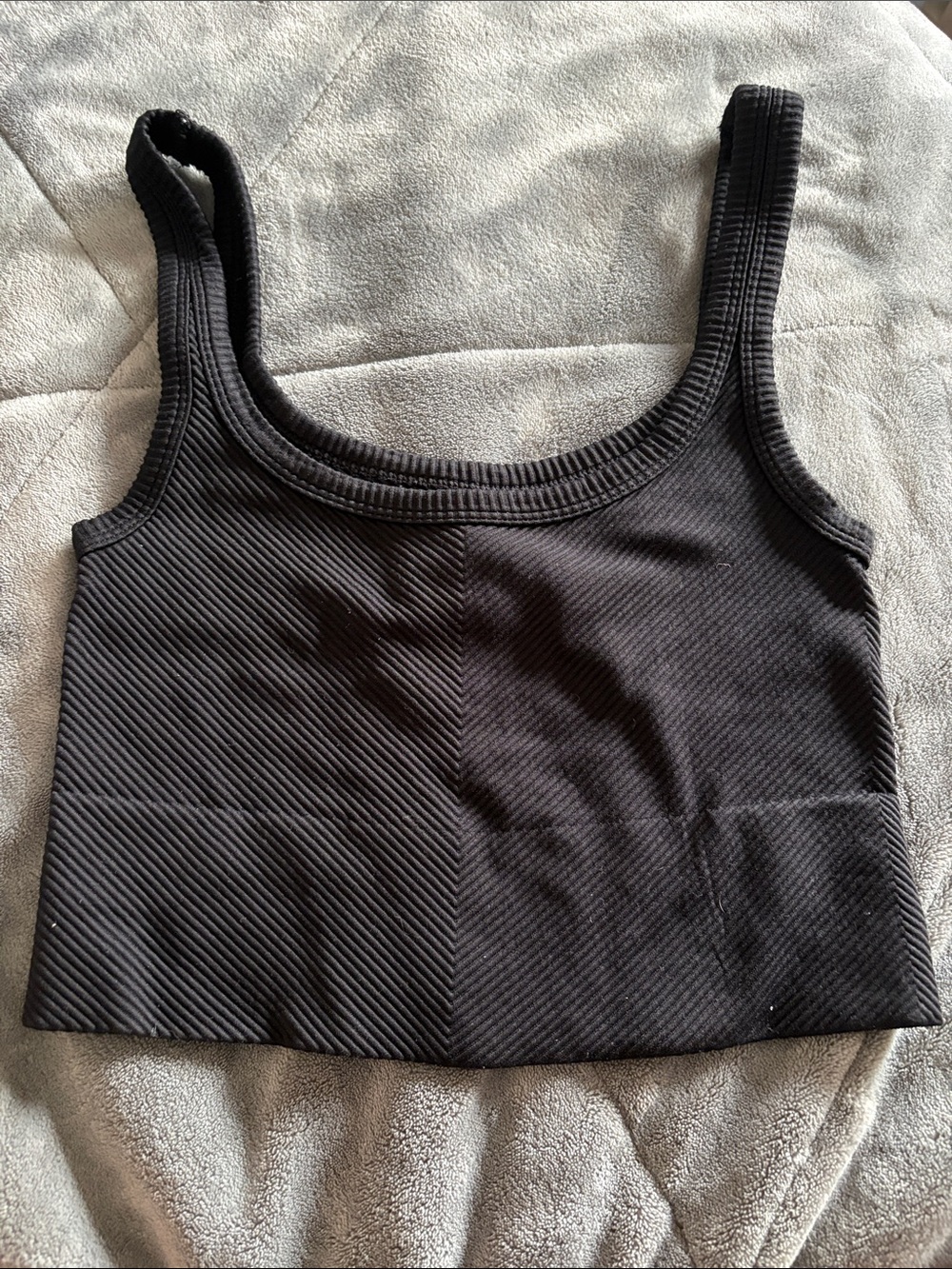 Nikibiki Black Ribbed Cropped Tank